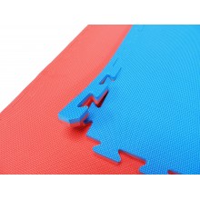 Tapis Puzzle Emboîtable Réversible Bleu/Rouge 2 cm