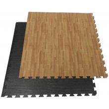 Tapis puzzle 2 cm-100x100cm Imitation bois et tatami finish réversible