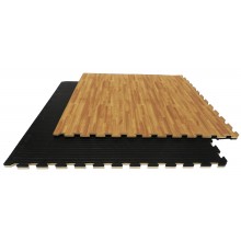 Tapis puzzle 2 cm-100x100cm Imitation bois et tatami finish réversible