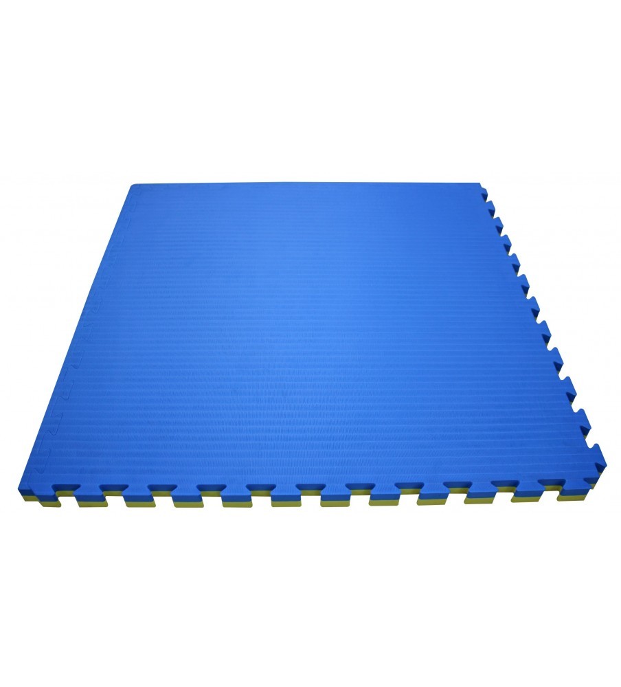Tapis Puzzle Emboîtable Réversible Bleu/Jaune 4 cm TatamiStore