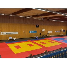 Tatamis MMA lisse rouge 4cm 2m x 1m Dessous nu