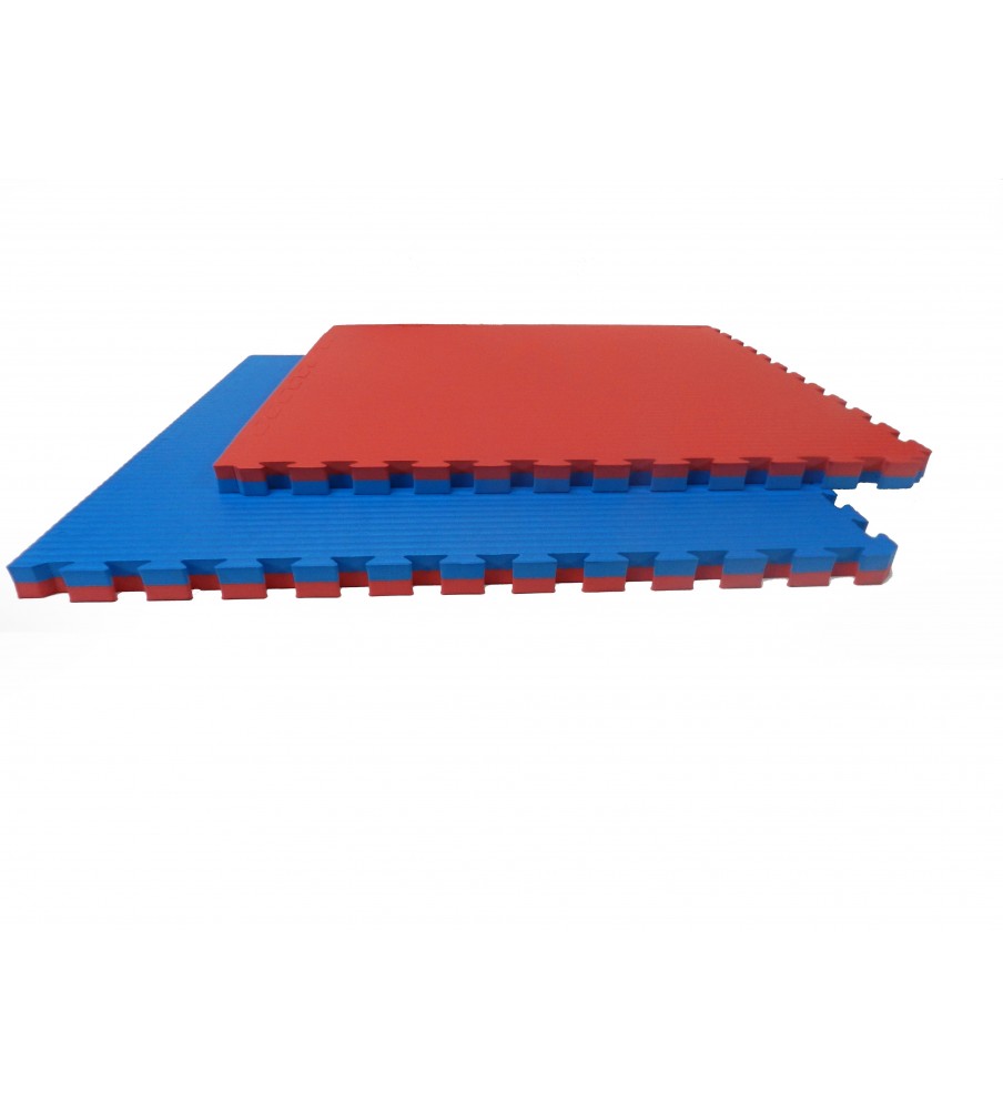 Tapis Puzzle Emboîtable Réversible Bleu/Rouge 4 cm TatamiStore